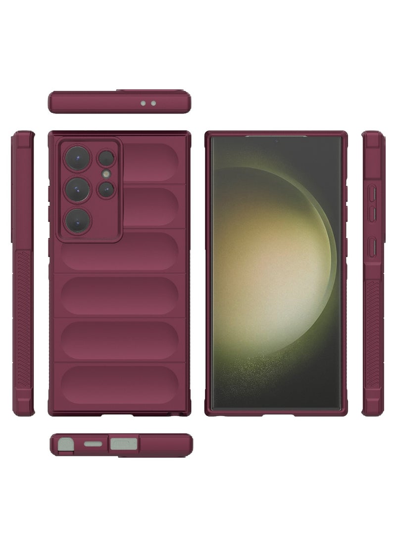 جراب موبايل ماجيك شيلد  سيليكون مضاد للصدمات وحمايه للكاميرا متوافق Samsung Galaxy S24 Ultra (نبيتي)