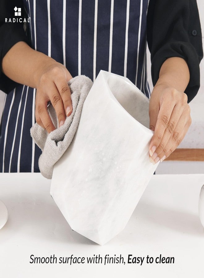 Radicaln Marble Utensil Holder 6.5'' Inches White Spoon Holder for Kitchen Counter, Ideal Kitchen Utensils Set Organizer For Farmhouse Kitchens Decor, Cooking Utensil & Spatula Set for Christmas Decor - Image 3