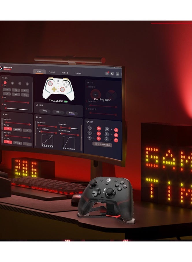 Professional Gamepad Cyclone 2 Game Controller for PC Steam Switch Android iOS with RGB Lamp Wireless Audio Hall Linear Trigger and Micro Trigger Switch Six-Axis Gyroscope
