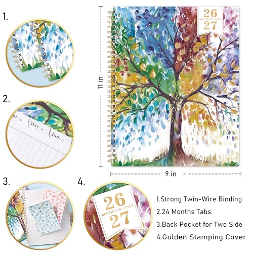 Coboll 2026-2027 Monthly Planner - 2026-2027 Planner from January 2026 - December 2027, 8.5'' x 11'', 2 Year Monthly Planners with Double-Side Pocket, 24 Tabs - Image 3