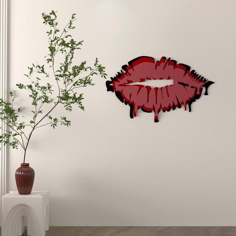 Marktna Wooden decorative sculpture with a lips design - Image 2