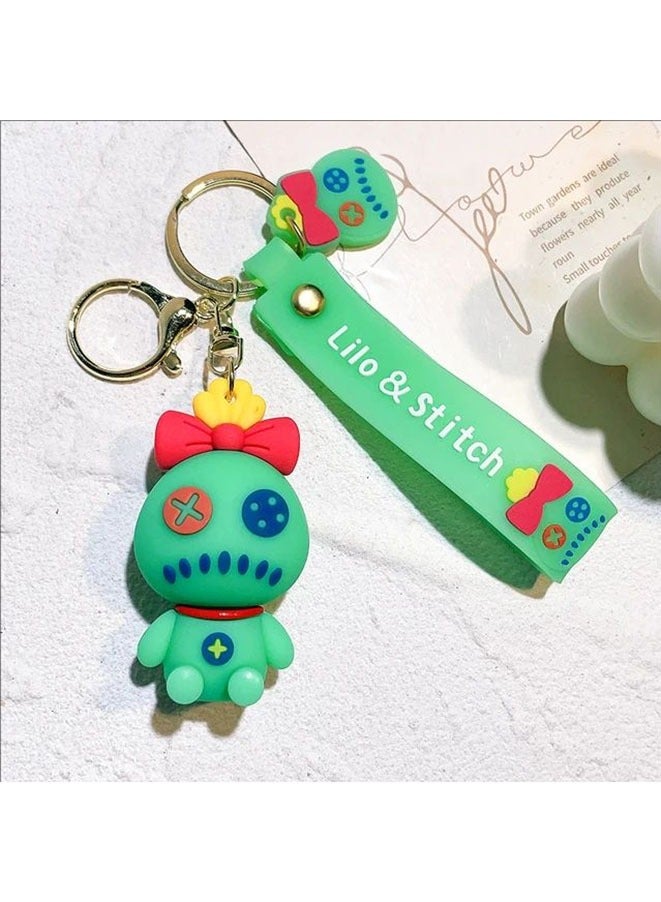 Generic Cute Stitch Silica Gel Keychains Cartoon Lilo & Stitch Anime Keyholder Disney Pendant Keyrings for Bag/Phone/Car keys/ Hanging Gifts(Style 2)  - Image 1