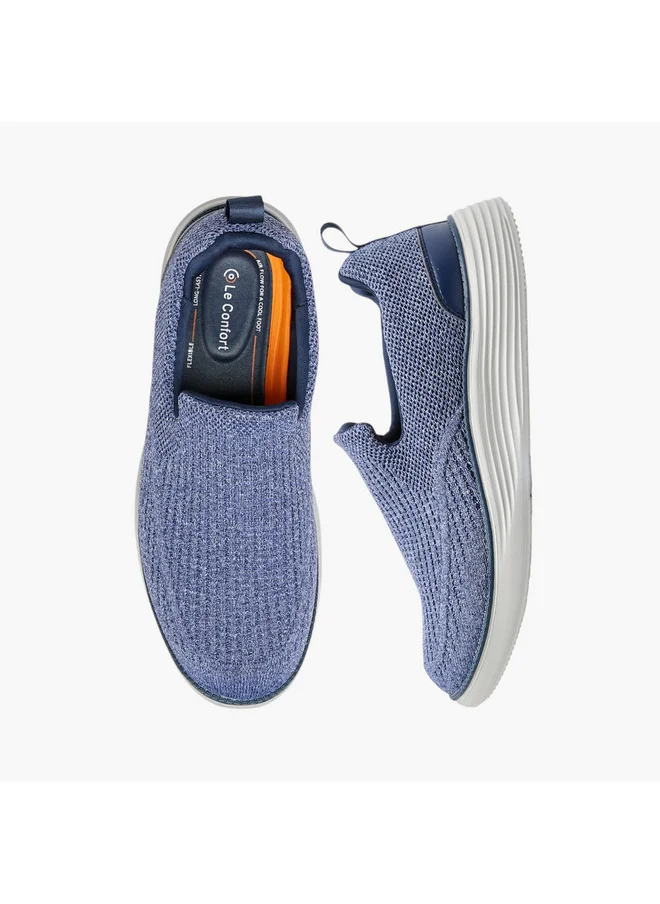 Le Confort Men Textured Slip-on Loafers with Pull Tab