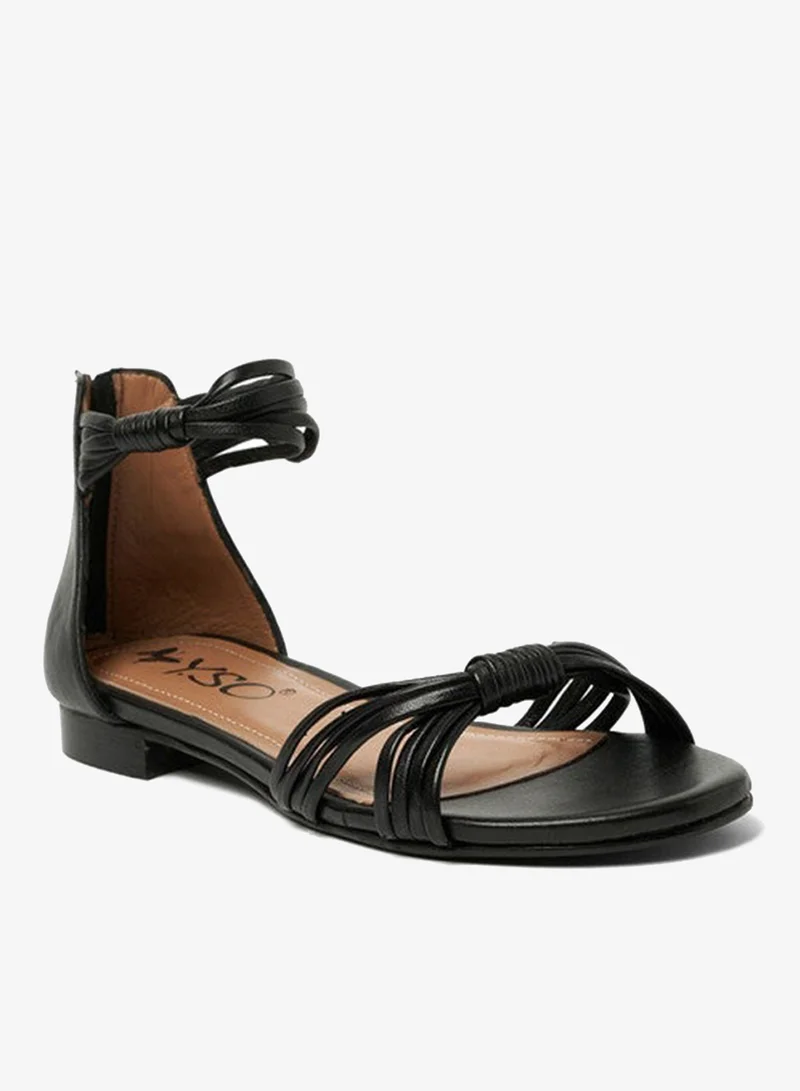 ييزو صنادل نسائية مسطحة بكعب مفتوح من الخلف - مريحة وسهلة الارتداء مع دعم حزام الظهر