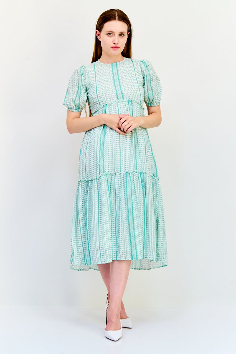 ONLY فستان ميدي كاجوال بطبعة شاملة للنساء، متعدد الألوان - Image 1