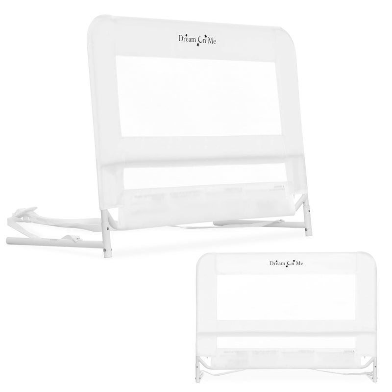 Dream On Me Lightweight Mesh Security Adjustable Bed Rail for Toddler, Breathable Mesh Fabric, Suitable for All Types Of Beds, Reinforced Anchor System Bed Guard Rail, White - Image 1