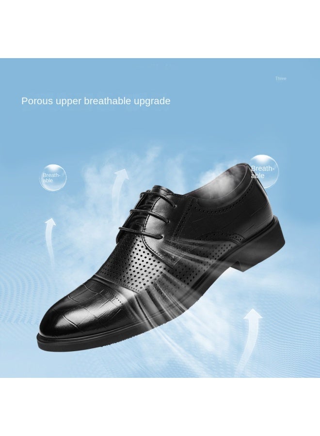 Septwolves Top Grain Leather】autumn 2025 Perforated Derby Shoes, Breathable And Comfortable Men's Dress Shoes For Business Commuting - Image 2