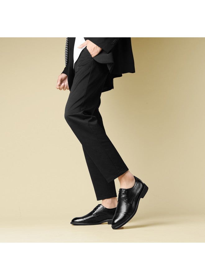 Septwolves Top Grain Leather】autumn 2025 Perforated Derby Shoes, Breathable And Comfortable Men's Dress Shoes For Business Commuting - Image 5