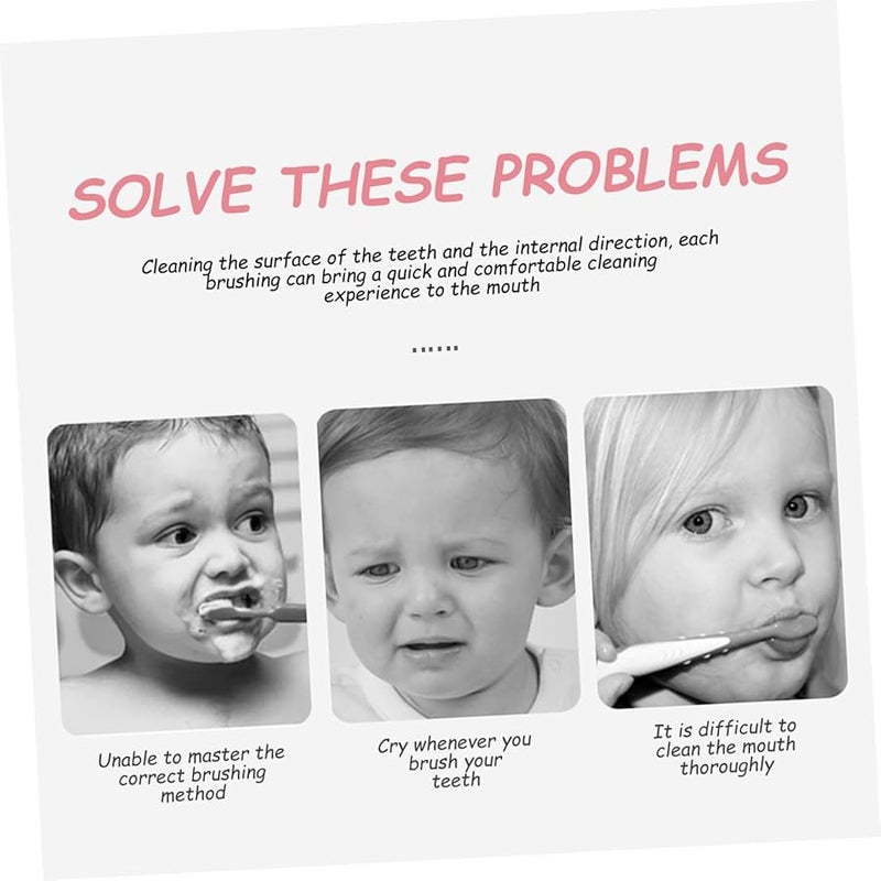 فرشاة أسنان برأس سيليكون وردي على شكل دونات بشعيرات ناعمة لعادة العناية بالفم للأطفال - Image 5