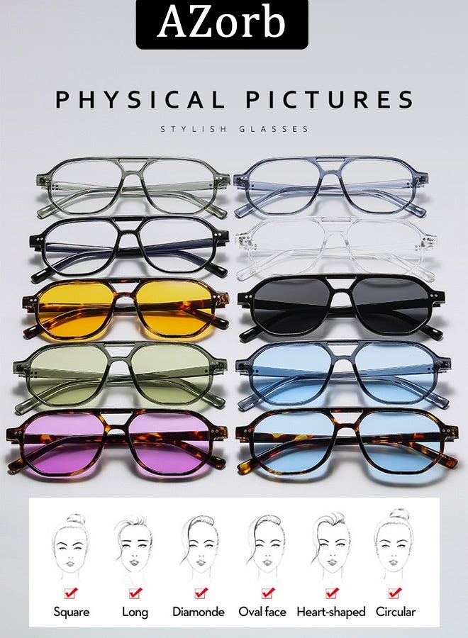 AZorb Retro Aviator Sunglasses Men Women Tinted Pilot Sun Glassess for Mens Ladies Fasion Glasses Vintage 70s Men's Sunglass Eyewear UV Protection Shades Blue - Image 4