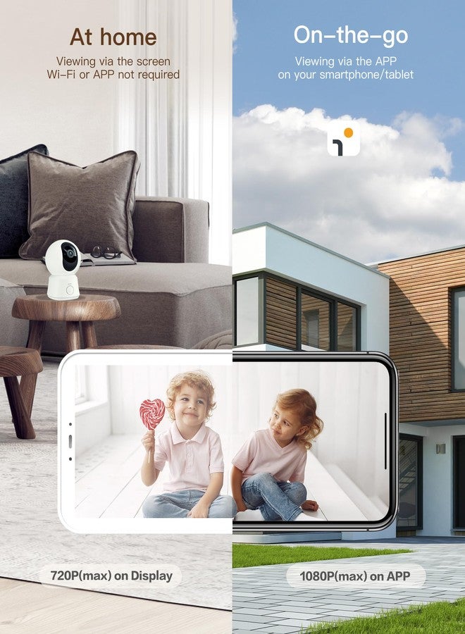 ARENTI 360° View Baby Monitor Camera, Smart Phone App, Human/Motion/Noise Detection, Auto Tracking, Customed Alert Area, 2-Way Audio, Real-Time Temperature Monitoring, Lullabies - Image 2