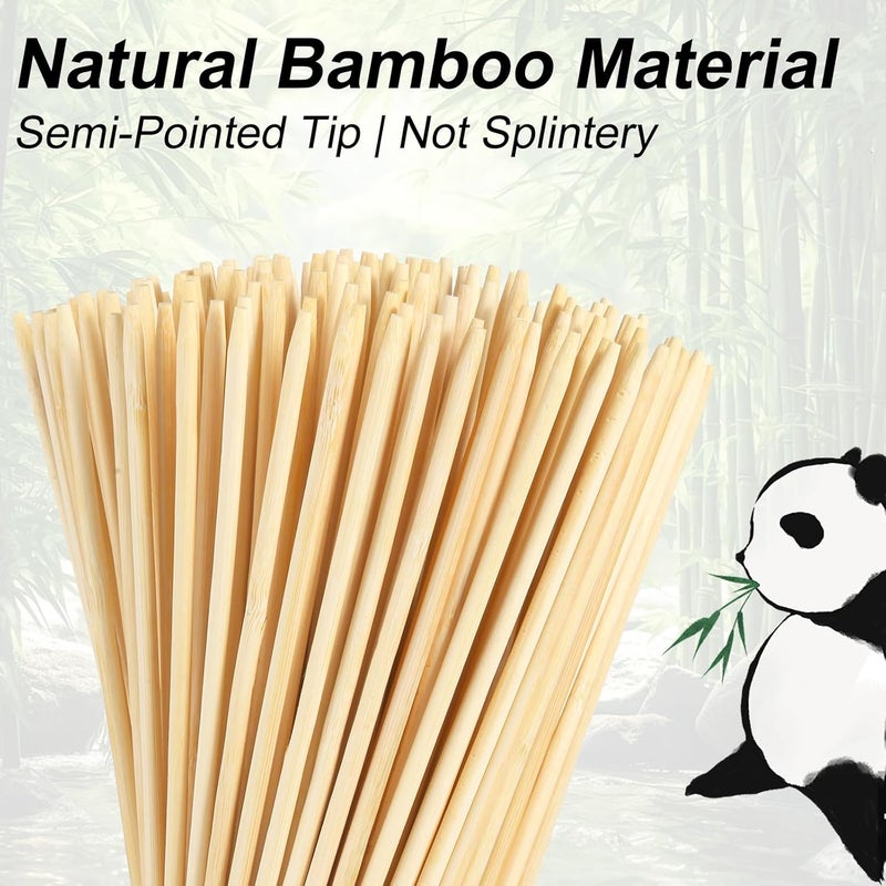 BBQStyle Natural Bamboo Smores Sticks 17.5", 40 PCS Marshmallow Roasting Skewers, Extra Long 5MM Thick Heavy Duty Wooden S'more Sticks for Grilling, Camping Fire, Caramel Candy Apple, Hot Dog - Image 5