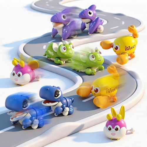 bessome Wind Up Crawling Baby Toys Set Cute Animal Push and Go Car Toys for 18 Months Montessori Early Learning Toys for Boys Girls 2 3 4 Years Old HandEye Coordination Crawling Training Gift - Image 5