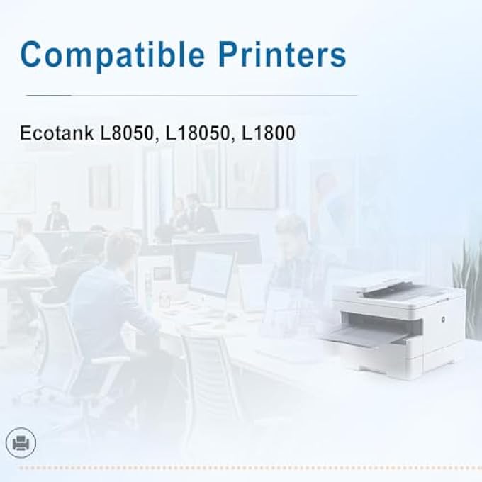 108 INK SET 6-COLOUR MULTIPACK FOR EPSON 108 INK COMBO SET(BLACK CYAN MAGENTA YELLOW LIGHT CYAN AND LIGHT MAGENTA) FOR ECOTANK L8050, L18050, L1800 PRINTER,PRINTS UP TO 8,000 PAGES(6-PACK) - Image 3