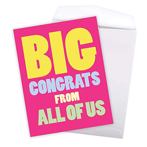 NobleWorks - Jumbo Congratulations Greeting Card (8.5 x 11 Inch) - Group Congrats Notecard from All of Us, Groups - Big Congrats From Us J3893CGG - Image 5