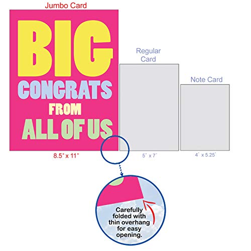 NobleWorks - Jumbo Congratulations Greeting Card (8.5 x 11 Inch) - Group Congrats Notecard from All of Us, Groups - Big Congrats From Us J3893CGG - Image 4