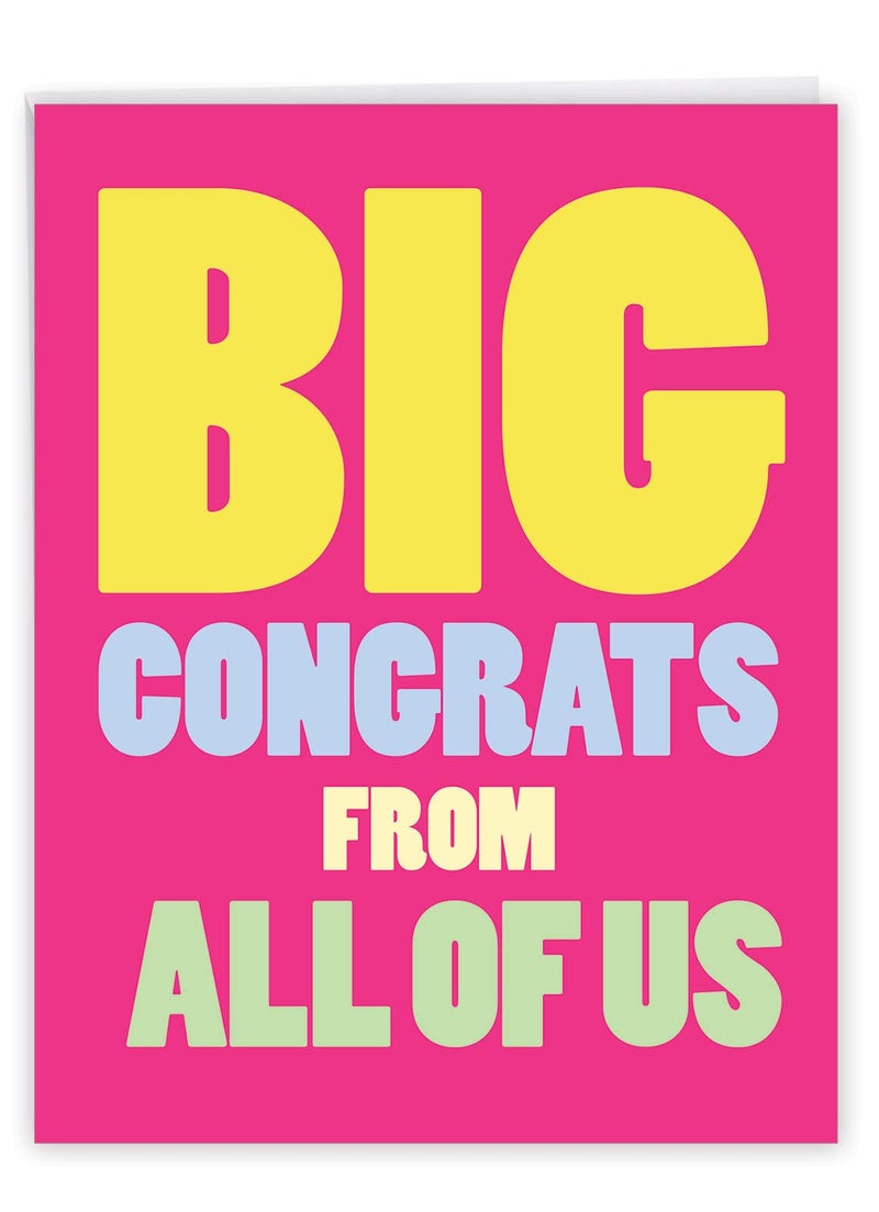 NobleWorks - Jumbo Congratulations Greeting Card (8.5 x 11 Inch) - Group Congrats Notecard from All of Us, Groups - Big Congrats From Us J3893CGG - Image 1