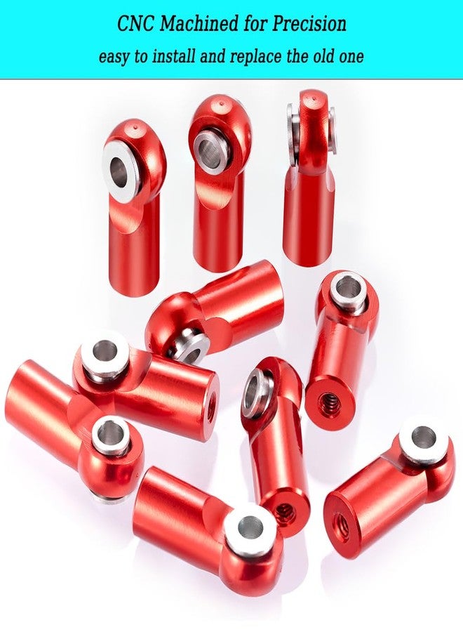 MOHERO 10Pcs M2 Tie Rod End Ball Joint Link Ball Head Holder for RC Car Truck Upgrade Part (Red) - Image 3