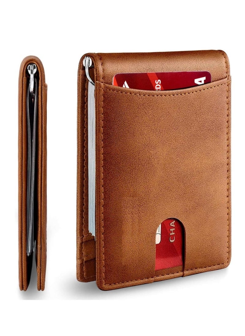 Captaintech for Men Slim Larger Capacity with 6 Slots RFID Blocking Men's Wallet Minimalist Front Pocket Bifold Leather with ID Window Gift Box  - Image 1