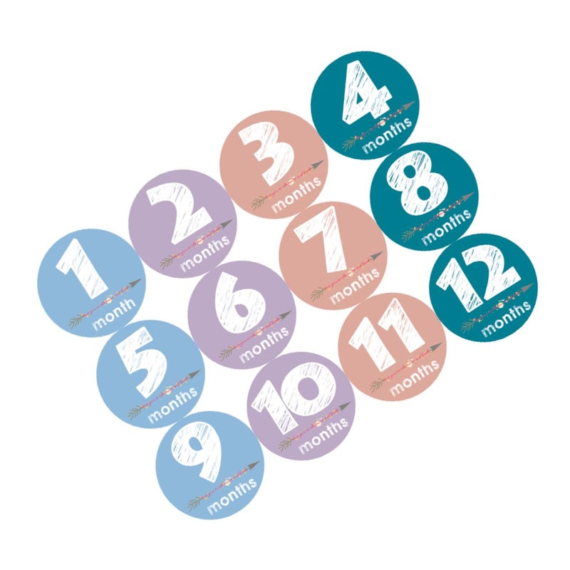 12 Pcs Baby Monthly Milestone Stickers For Newborn Photography Growth Tracking - Image 2