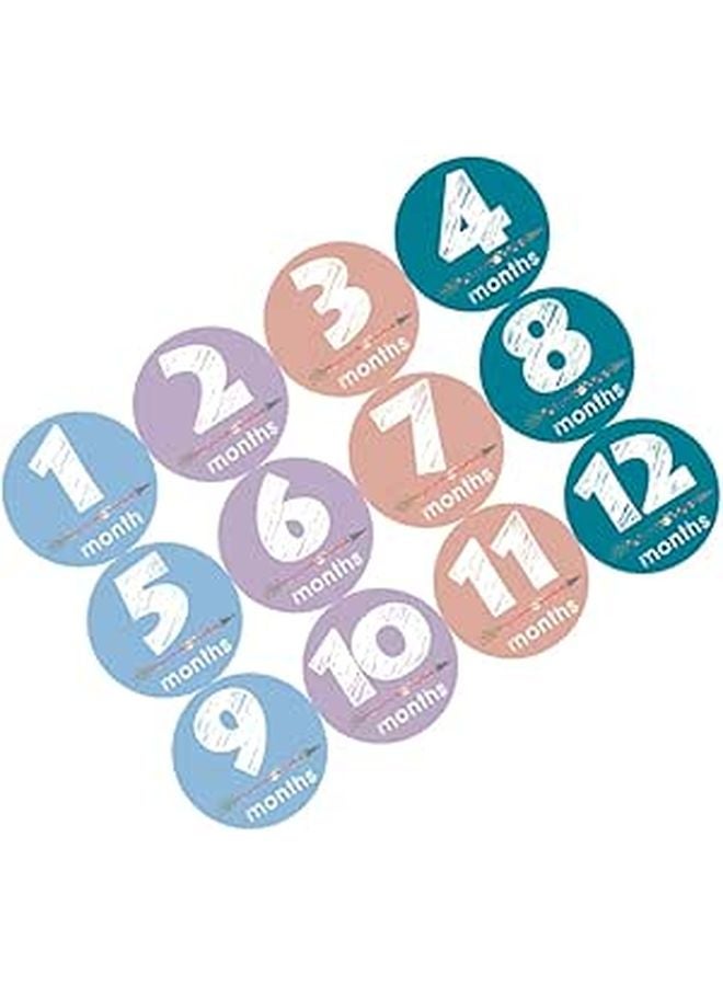 12 Pcs Baby Monthly Milestone Stickers For Newborn Photography Growth Tracking - Image 1