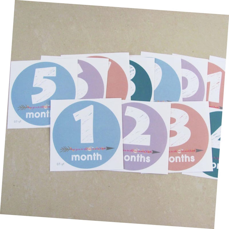 12 Pcs Baby Monthly Milestone Stickers For Newborn Photography Growth Tracking - Image 3