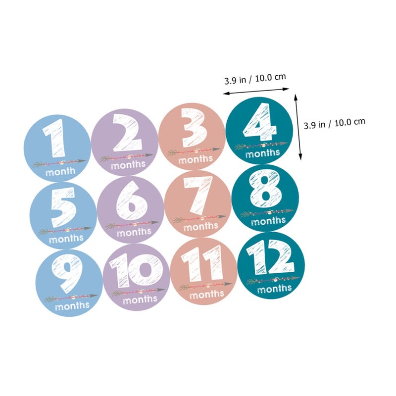12 Pcs Baby Monthly Milestone Stickers For Newborn Photography Growth Tracking - Image 5