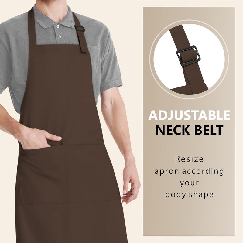 CRASOME Apron for Men Women Chef Cooking Restaurants Gardening Workshop Barbers with Adjustable Strap and Two Pockets - Image 3