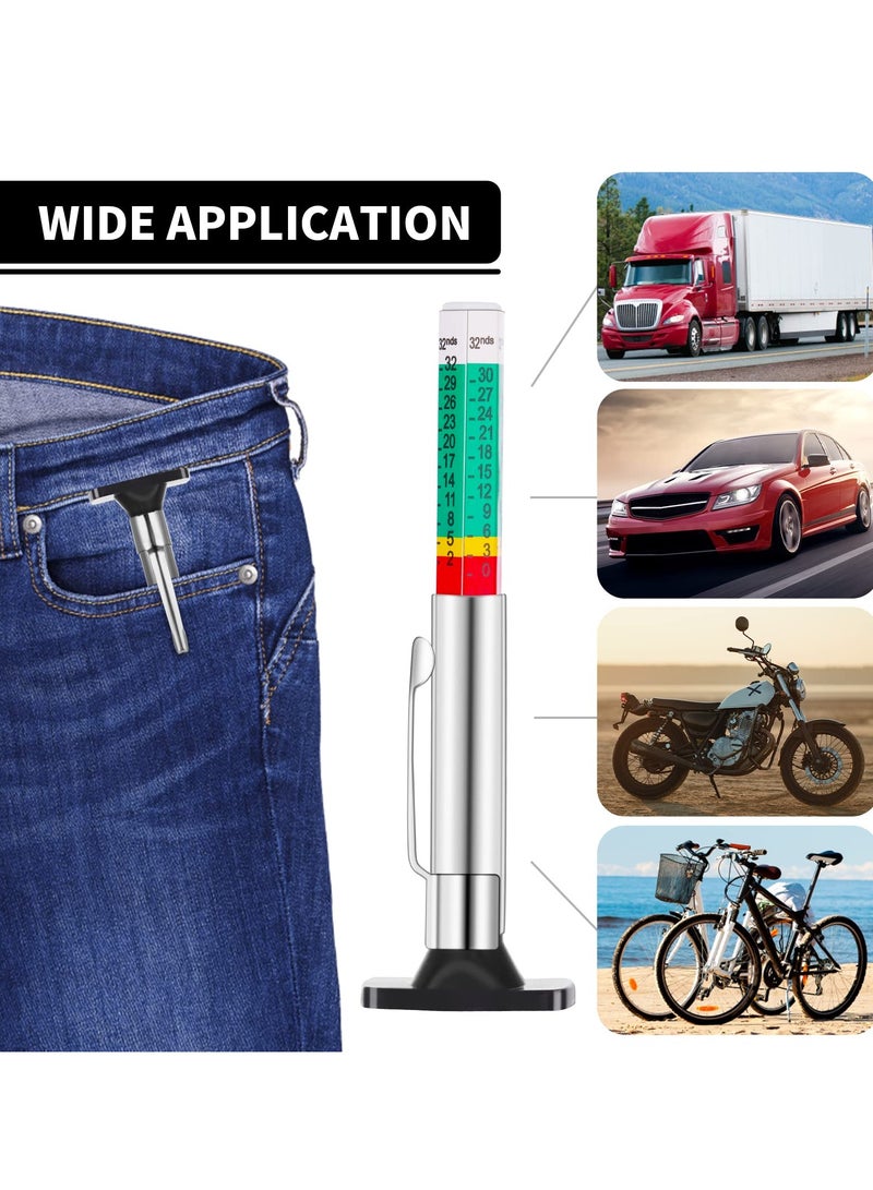 SYOSI Tire Tread Depth Gauge, 2 Pack 32nds/25mm Color Coded Tire Depth Gauge, Tire Tread Depth Accurate Measurement Tools, Tread Depth Metric Gauges for Motorcycle Car Truck - Image 3