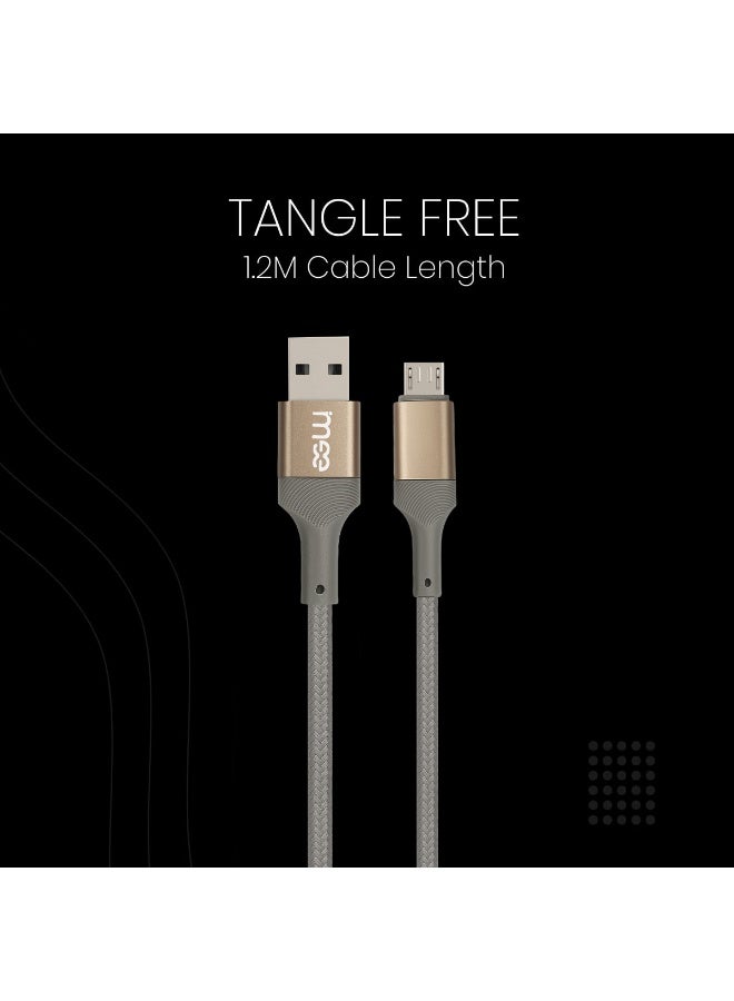 كابل بيانات IMEE Plus Micro USB بطول 1.2 متر | كابل شحن ومزامنة بيانات سريع | يدعم تيار 3 أمبير | سرعة نقل بيانات 480 ميجابت في الثانية | سلك نايلون مضفر متين | موصلات من سبائك الألومنيوم | متوافق مع الهواتف الذكية، وبنوك الطاقة، وسماعات الأذن، ومكبرات الصوت - Image 5