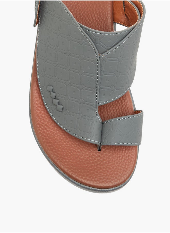 LBL by Shoexpress Textured Slip-On Arabic Sandals with Toe Loop Detail  - Image 3