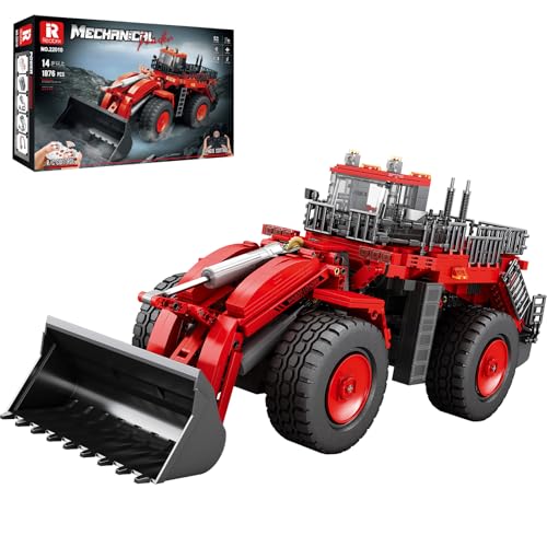 Reobrix Bulldozer Building Blocks Set 22010 Engineering Vehicle Model Kit for Adults Remote Control Excavator Toy with 4Wheel Drive Gifts for Kids Ages 14 1876 Pieces - Image 1