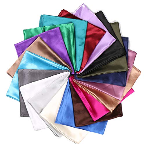 ASUITOFK 35" Womens Large Satin Square Scarf Silk Feeling Hair Wrapping Gift Headscarf Scarves Brown - Image 5