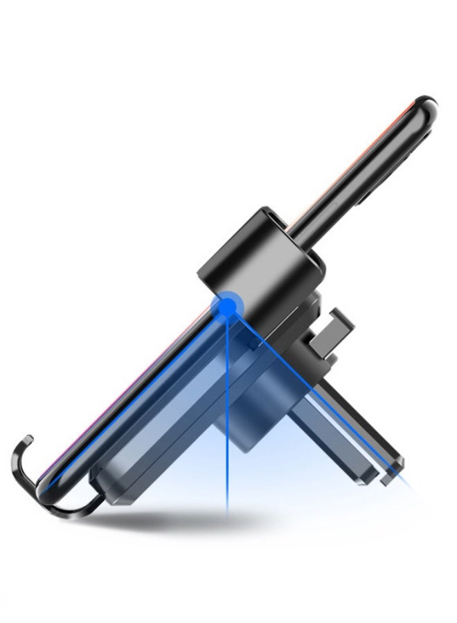 اوليو حامل هاتف للسيارة يُثبّت على فتحة التهوية، مشبك على شكل خطاف، لا يحجب فتحات التهوية، مناسب للهواتف ذات الشاشات الكبيرة، حامل هاتف ثابت، مناسب لجميع أنواع السيارات، لون أسود لامع. - Image 4