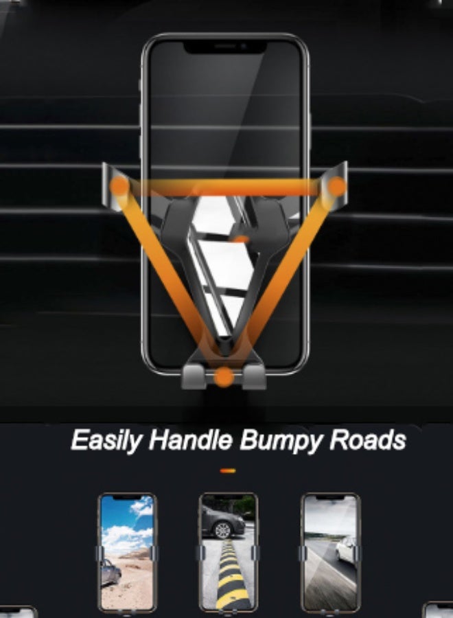 اوليو حامل هاتف للسيارة يُثبّت على فتحة التهوية، مشبك على شكل خطاف، لا يحجب فتحات التهوية، مناسب للهواتف ذات الشاشات الكبيرة، حامل هاتف ثابت، مناسب لجميع أنواع السيارات، لون أسود لامع. - Image 5