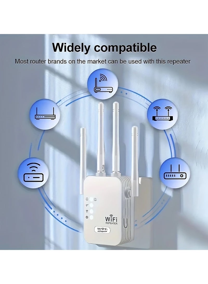 X-level EU-WiFi Repeater - 1200Mbps Dual-Band Wireless Range Extender with Ethernet Port, Supports AP/Repeater Mode, European Standard Plug,for Home Office Commercial Use,Wi-Fi Connectivity Networking Products - Image 3