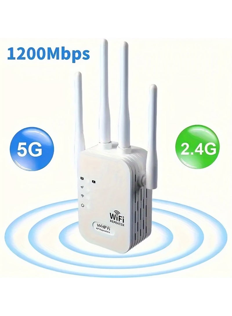 X-level EU-WiFi Repeater - 1200Mbps Dual-Band Wireless Range Extender with Ethernet Port, Supports AP/Repeater Mode, European Standard Plug,for Home Office Commercial Use,Wi-Fi Connectivity Networking Products - Image 4
