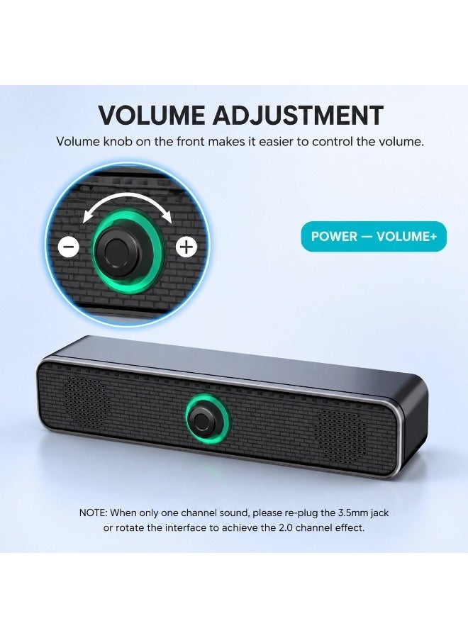 ShebSheb Desktop PC Speakers Computer Speakers USB  Wired Stereo Desktop Speakers for Computer Desktop Laptop PC TV - Image 5
