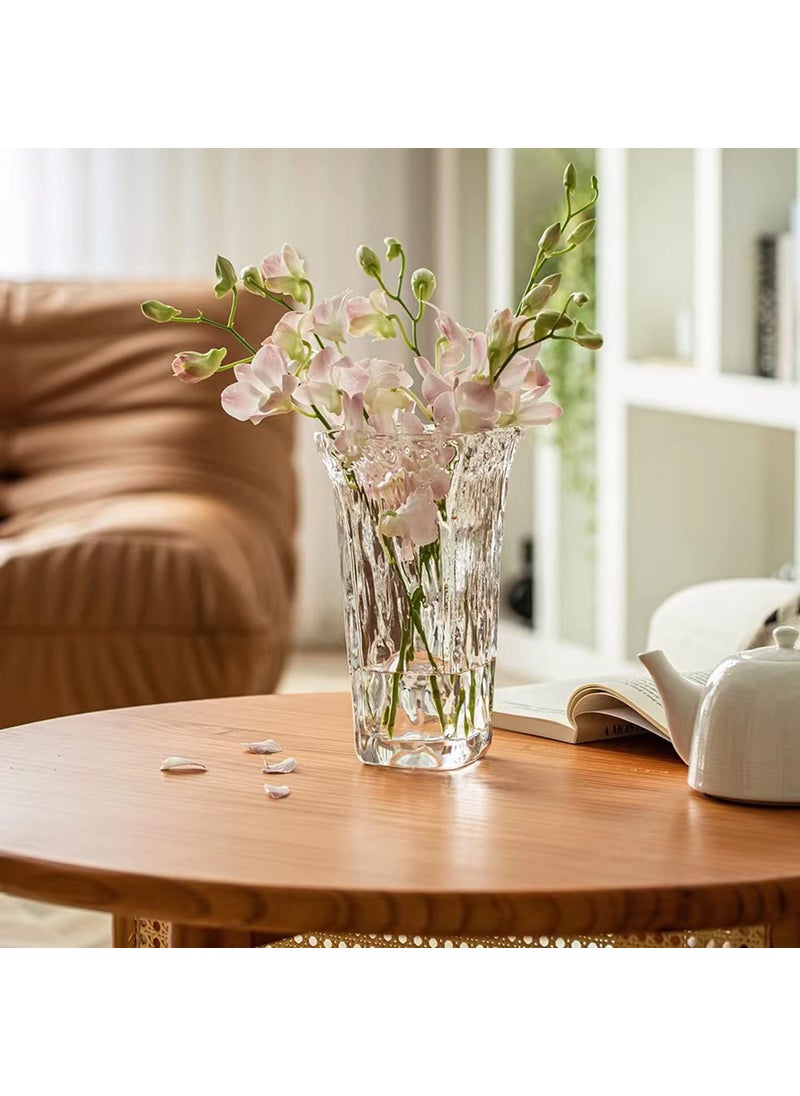 FUNSOBA Funsoba Clear Glass Flower Vase Wide Mouth for Home Wedding Heavy Centerpieces Decorative (Clear)  - Image 3