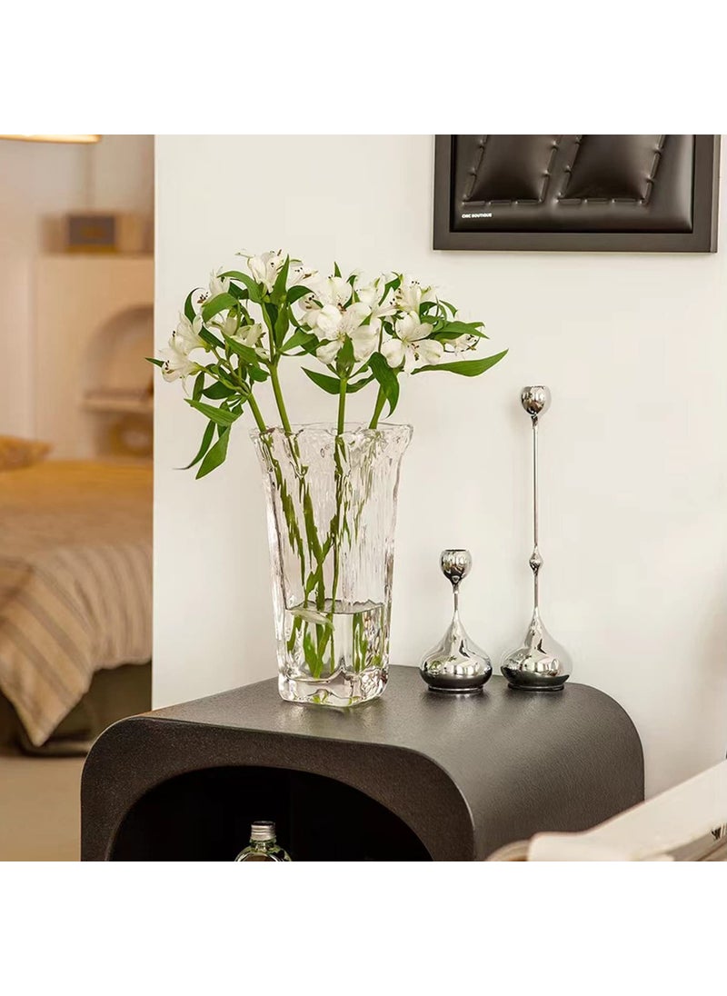 FUNSOBA Funsoba Clear Glass Flower Vase Wide Mouth for Home Wedding Heavy Centerpieces Decorative (Clear)  - Image 4