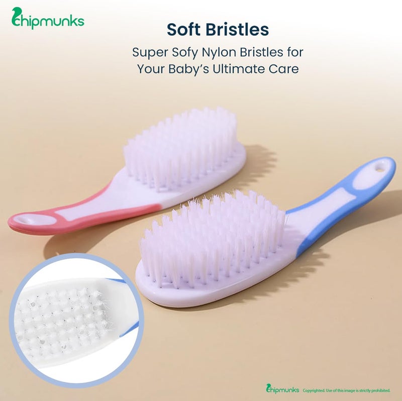 Chipmunks Grooming Kit for New Born Baby - Nail Cutter - Rounded Scissors - Baby Nail Filer - Tweezer - Kids Accessories Set - Ideal for Travelling & Home Use - Accessories Set To Keep Infants & Toddlers Clean - Perfect Nursery Gift (Pink, Pack of 2) - Image 4