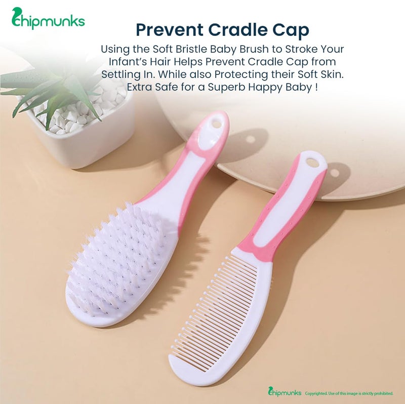 Chipmunks Grooming Kit for New Born Baby - Nail Cutter - Rounded Scissors - Baby Nail Filer - Tweezer - Kids Accessories Set - Ideal for Travelling & Home Use - Accessories Set To Keep Infants & Toddlers Clean - Perfect Nursery Gift (Pink, Pack of 2) - Image 5