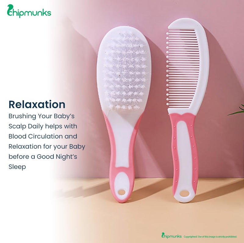 Chipmunks Grooming Kit for New Born Baby - Nail Cutter - Rounded Scissors - Baby Nail Filer - Tweezer - Kids Accessories Set - Ideal for Travelling & Home Use - Accessories Set To Keep Infants & Toddlers Clean - Perfect Nursery Gift (Pink, Pack of 2) - Image 3