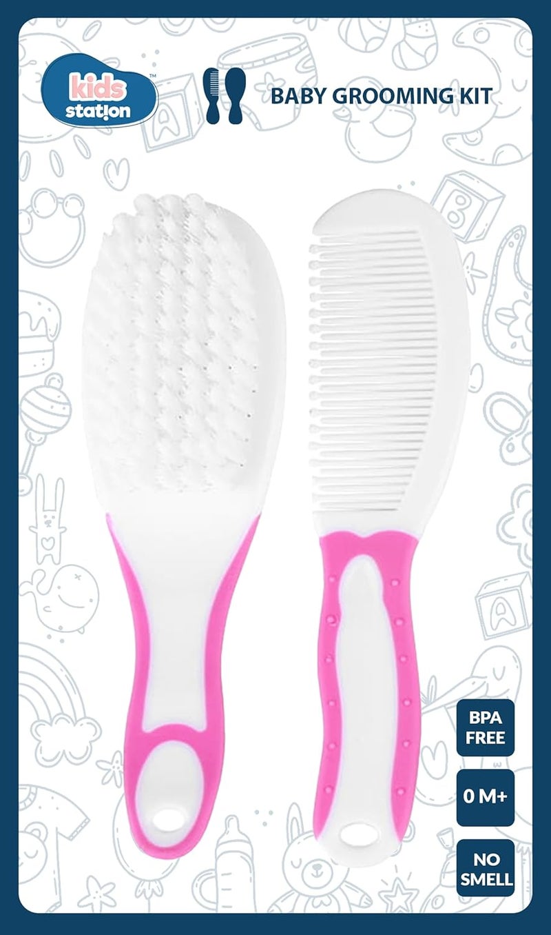 Chipmunks Grooming Kit for New Born Baby - Nail Cutter - Rounded Scissors - Baby Nail Filer - Tweezer - Kids Accessories Set - Ideal for Travelling & Home Use - Accessories Set To Keep Infants & Toddlers Clean - Perfect Nursery Gift (Pink, Pack of 2) - Image 1