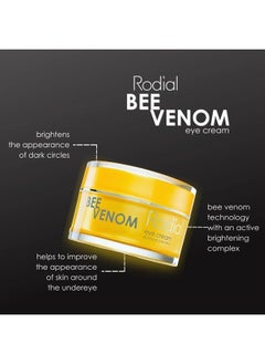 Rodial Bee Venom Eye Cream 0.2fl.oz - Extreme Performance Under Eye Cream, Bee Venom Formula to Plump and Smooth Fine Lines and Wrinkles, Vitamin C to Correct Sun Damages, P:Cell for Lifting Effect  - Image 2