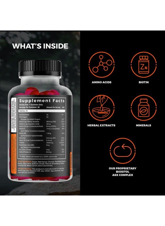 Wild Willies - Beard Growth Gummies Supplement Grow Fuller & Thicker Beard Formulated With Biositol Complex & 19 Hair Grooming Nutrients & Vitamins 60 Gummies Berry Blast Flavor - Image 1