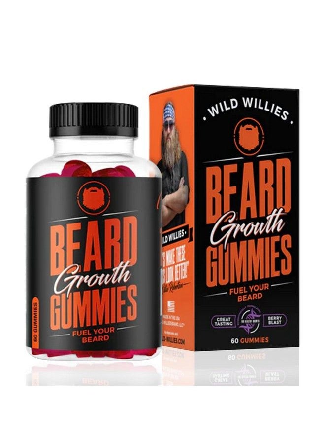 Wild Willies - Beard Growth Gummies Supplement Grow Fuller & Thicker Beard Formulated With Biositol Complex & 19 Hair Grooming Nutrients & Vitamins 60 Gummies Berry Blast Flavor - Image 1