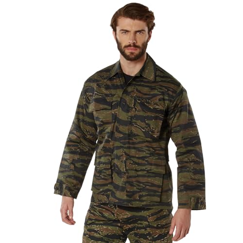 Rothco Twill BDU Shirt - Rugged Outdoor-Ready Shirt-Jacket - Tiger Stripe Camo - XS - Image 4