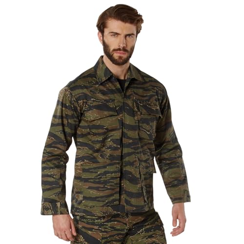 Rothco Twill BDU Shirt - Rugged Outdoor-Ready Shirt-Jacket - Tiger Stripe Camo - XS - Image 5