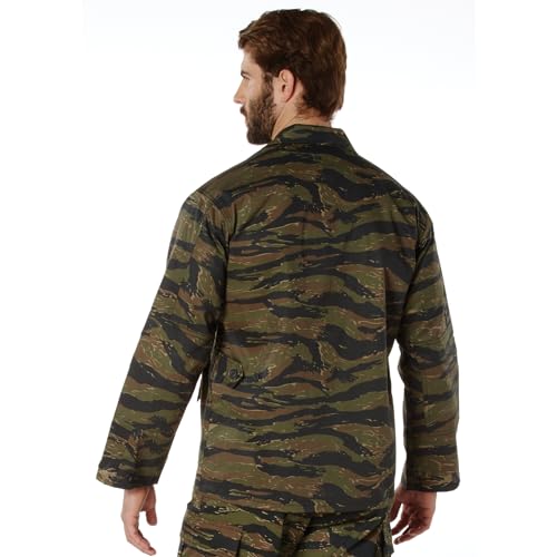 Rothco Twill BDU Shirt - Rugged Outdoor-Ready Shirt-Jacket - Tiger Stripe Camo - XS - Image 2